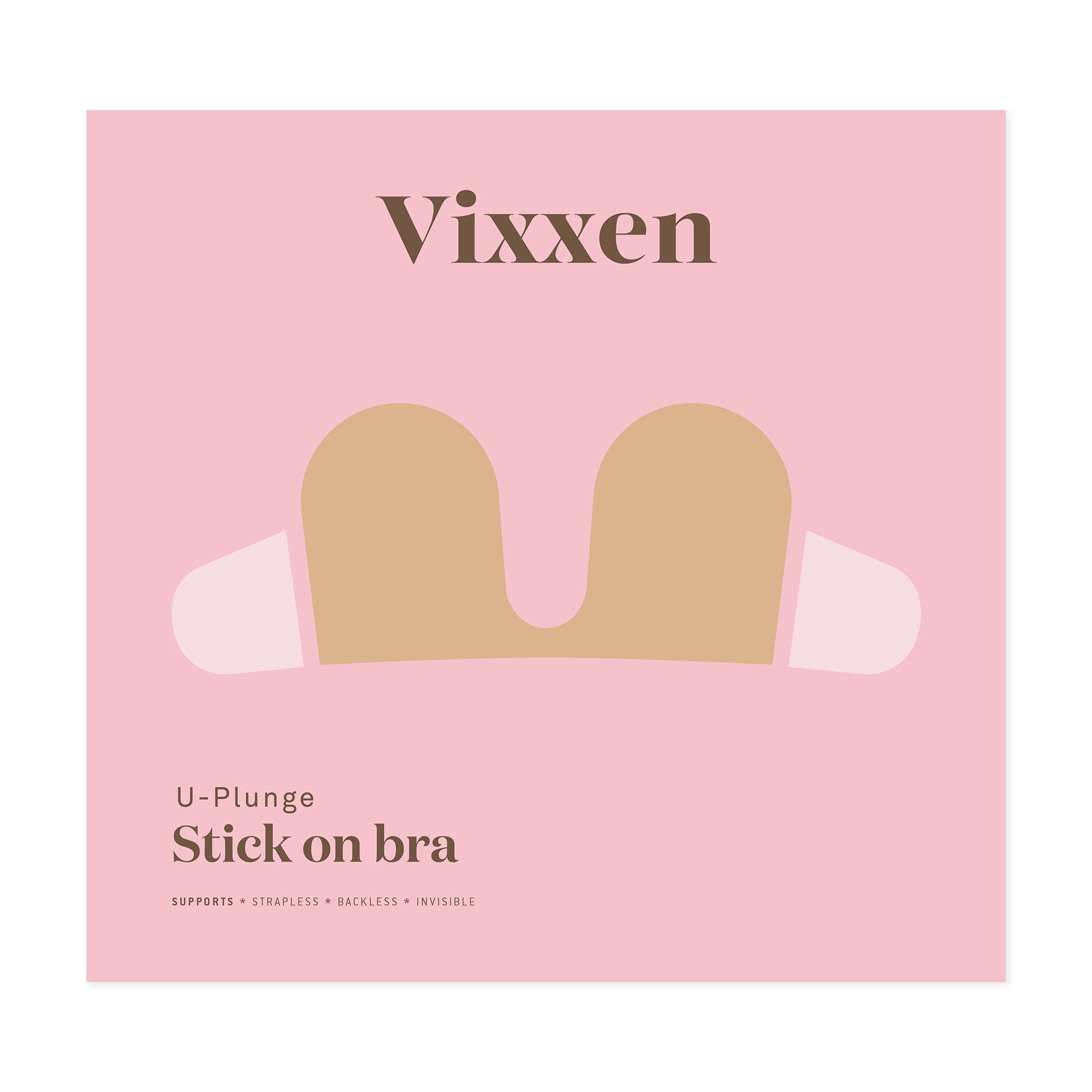 Vixxen Stick-On U-Plunge Bra  Ultra Low Bra Shape for Plunging