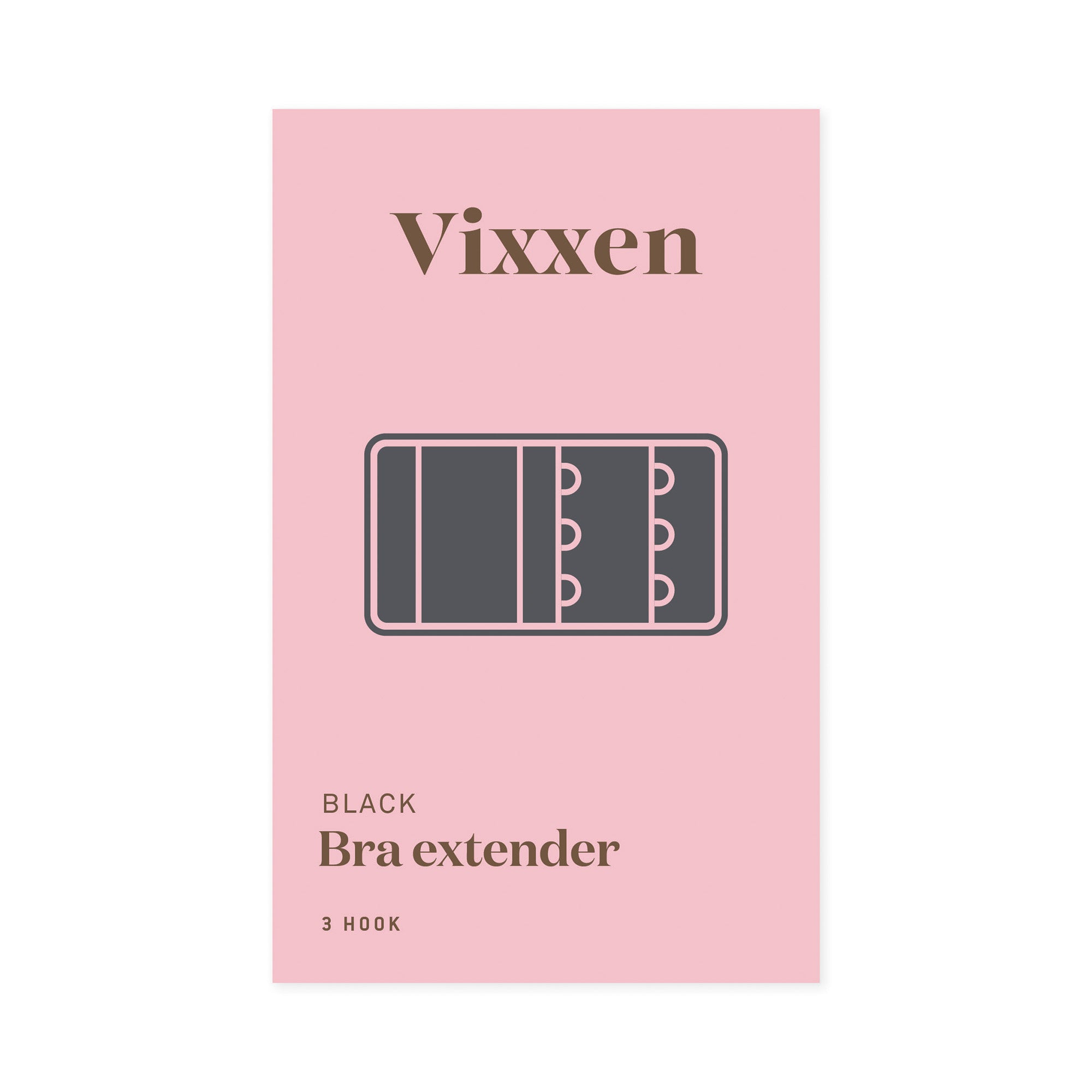 Vixxen Bra Extender 3 Hook Black