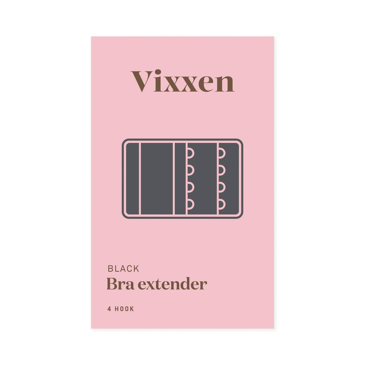 Vixxen Bra Extender 4 Hook Black